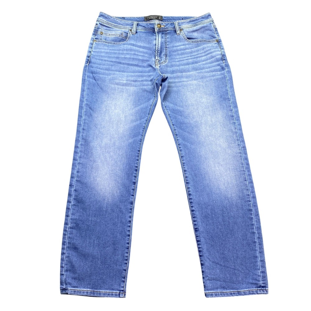 Liverpool Los Angeles Men Regent Relaxed Straight Jeans Blue Sz 34 24824 Grunge